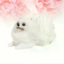 Lelut Lasten Solid Animal World Koiramalli Pomeranian Lemmikkifiguuri Ornamentti (valkoinen) Elävä Mini