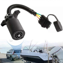Trailerkontaktadapter 7-stift till 4-stift med vattentät lock 7-vägs rund kontaktbladskontakt Konverteras