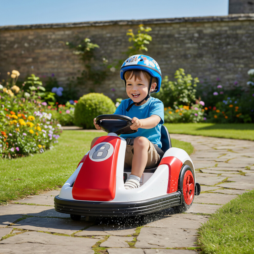 Aiyaplay Red (Red) Kids Bumper Car With 360-Degree Rotation Spin, Safety Belt