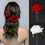 Forcina per capelli con fiore di seta, tipo U, per matrimonio, sposa, gioielli, accessori per capelli 1