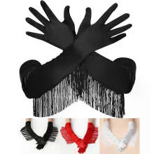 Vintage Oper Pageant Musical Stretch Quaste Lange Handschuhe 1920S Fringe Fäustlinge Für Frauen Cosplay