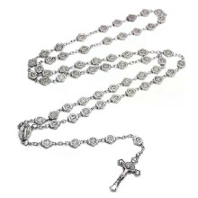 Collana con rosario di San Benedetto d'epoca, ciondolo con croce di Gesù, collana con preghiera, accessori