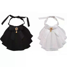 Vintage Dam Jabot Collar Bowknot Neck Accessoarer Punk Victorian Ruffle Collar