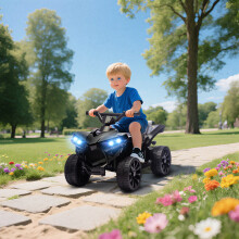 (Black) AIYAPLAY 6V Kids ATV, Battery Powered Ride on Car for Ages 3-8 Years