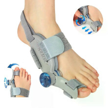 Unisex-Fuß-Hallux-Valgus-Zahnspange mit Knopf-Zehenglätter-Korrektor, drehbar, verstellbar, für den
