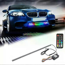 Universal 56cm DC 12V 48 LED RGB Lights Car Scanner Knight Rider Strobe Flash Light Strip With Remote