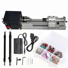 Mini tour à bois 110 V-240 V amélioré, vitesse réglable, ensemble d'outils rotatifs, tour à perles de