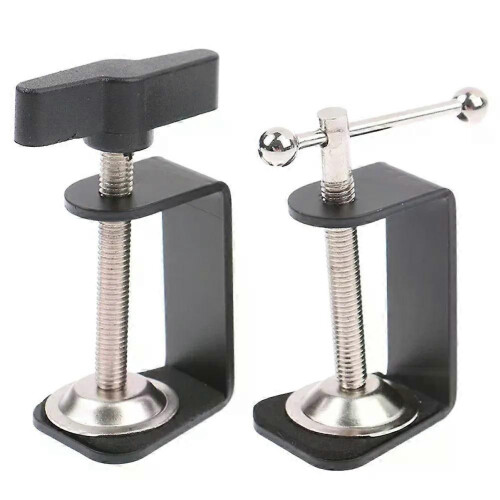 Universal- C Shape Table Mounting Clamp Metal Black White Desktop Mic Stand Microphone Arm- Desk Mountv