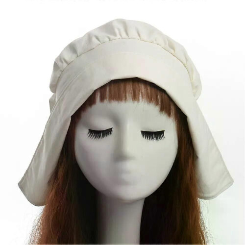 White Bonnet Victorian Cosplay Hat Medieval Vintage Head Wear