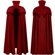 Vampire Cape Men Red Black Halloween Medieval Cloak Cosplay Coats