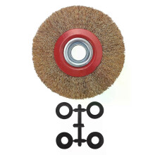 Drahtbürstenrad für Doppelschleifer, Politur + Reduzierstücke, Adapterringe, 5 Zoll, 125 mm
