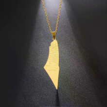 Collana con ciondolo a forma di mappa ebraica VASSAGO in acciaio inossidabile, per uomini e donne, cristianesimo