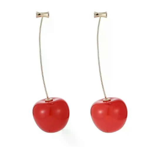 Orecchini da donna a forma di ciliegia dolce, pendenti, orecchini da giacca, gioielli per feste, regali
