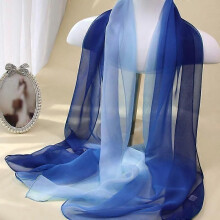 Bufanda elegante de seda para mujer, con protección solar, de gasa, color degradado, fina, transpirable,