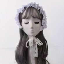 Women Lolita Bonnet Cap White Black Lace Maid Cosplay Headwear Mori Girl Pumpkin Sweet Hat Accessories