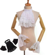 Victorian Neck Collar Ruffled Lace Jabot Adult Women Men White Black Renaissance Costume Accessories