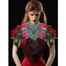 Chal de plumas de colores para mujer, collar de plumas, capa de cisne para Halloween, accesorios para