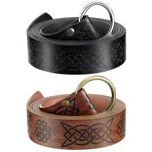 Cinturón renacentista de guerrero aventurero vikingo, cinturón celta de cuero para hombre, cinturón