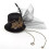 Cappello a cilindro Steampunk da donna, mini fermaglio per capelli nero, accessori per capelli 1