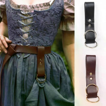Viking Middle Renaissance Period Costume Belt PU Leather Outdoor Hiking Skirt Clip-On For Renaissance
