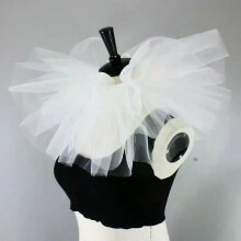 Women Vintage Mesh Neck Ruff Detachable Tulle Ruffle Collar Victorian Halloween Cosplay Costume Accessories