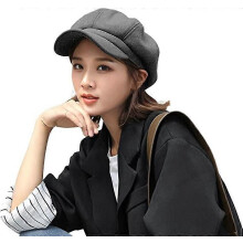 Women's Visor Beret Girls Newsboy Cap Autumn Japanese Painter Hat (gray)