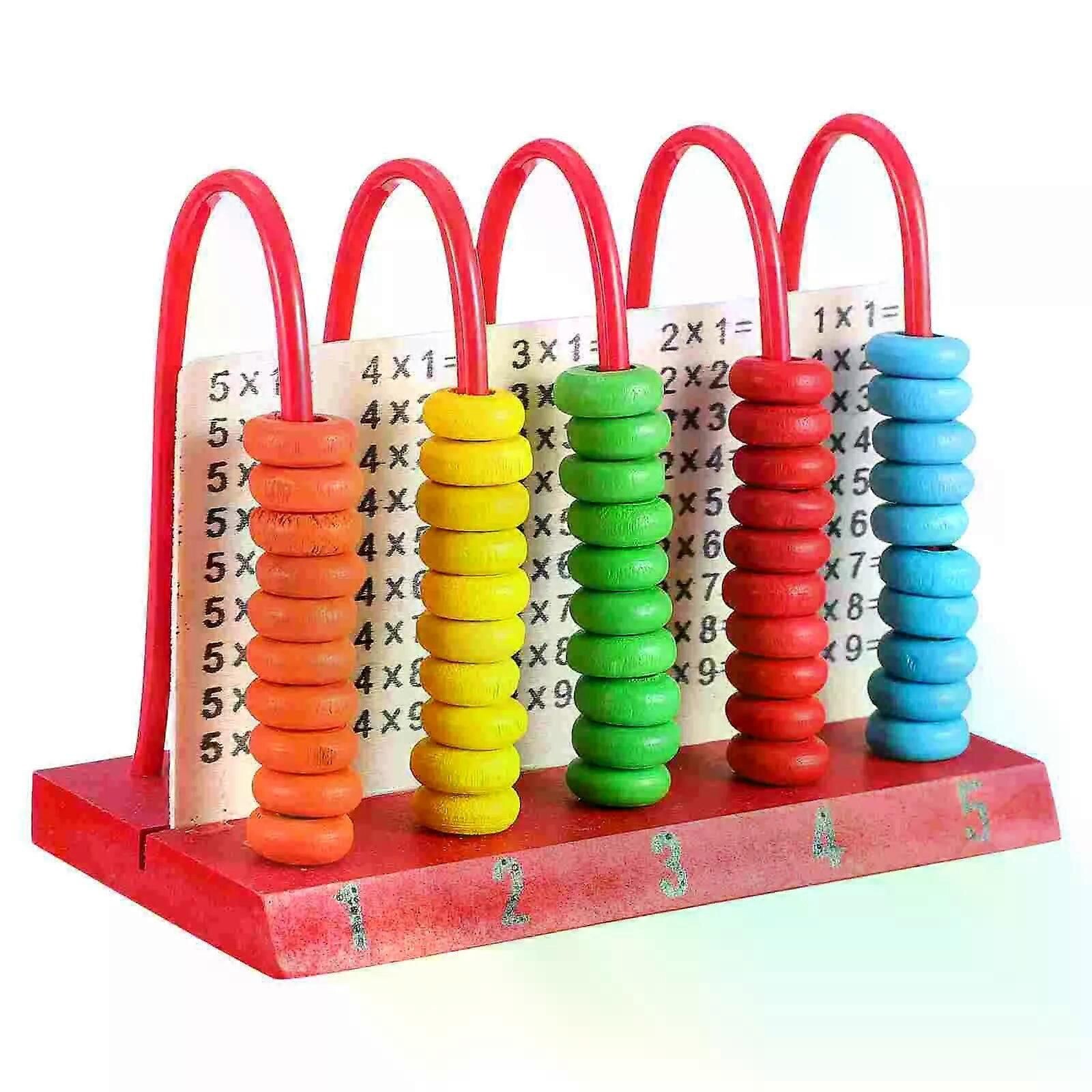 Boulier En Bois Avec Cartes Numériques – 24,2 X 21 X 6,2 Cm – Apprendre à Compter, Addition, Soustraction – Dès 3 Ans