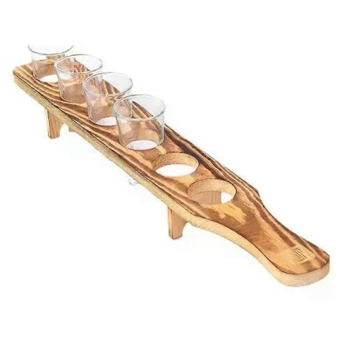 Serviertablett aus Holz für Schnapsgläser, Tequila-Schnapsglashalter, Whiskygläserhalter, Tablett, Glasdisplay,