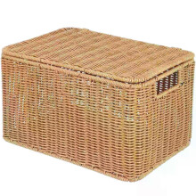Cesta de almacenamiento tejida, contenedor para refrigerios, cajón para artículos diversos con tapa,