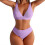 Sexig Bikini Solid Set Baddräkt Tvådelad BH Badkläder Strandkläder 1