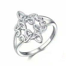 YILUOCD Keltische knoop eeuwigheidsring Heksenknoop hart kruis stapelbare ringen voor vrouwen geluksbelofte