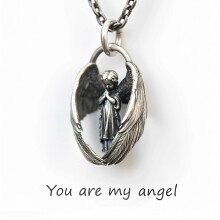 Collana con ciondolo "Sei il mio angelo", collana con amuleto dell'angelo custode, per uomini e donne,