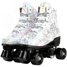 Double Row Skates Quad Skates For Adults Indoor And Outdoor Use 4 Shiny Wheels Size 36
