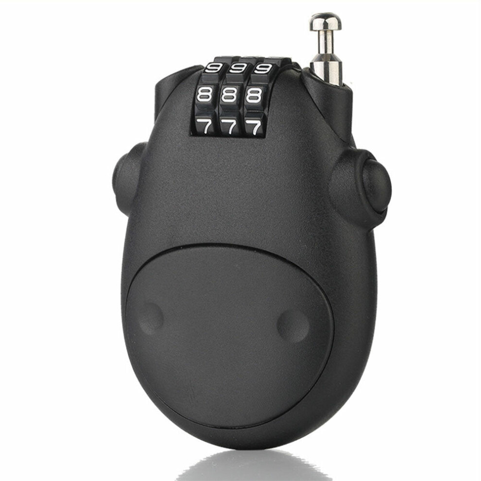 (Black) Telescopic Rope Combination Locks Luggage Box Password Padlock Travel Bag Bicycle Digit Anti-Theft Lock 6112212103456