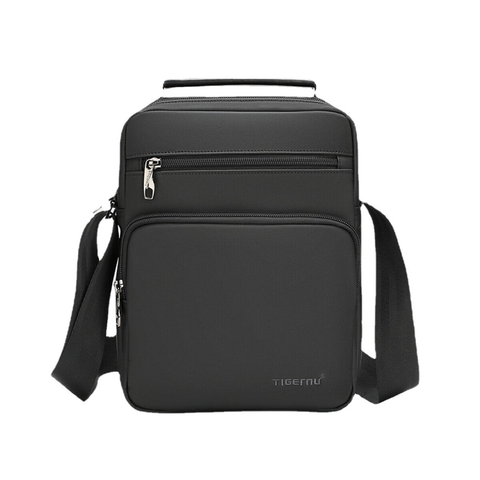 (Black) Men Shoulder Bag Waterproof Fashion Mini Bag High Quality Male Travel Crossbody Bags For 9.7" iPads Tablets