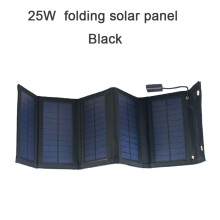 (Black) Solar Panel Foldable USB 5V Monocrystal Solar Cell Waterproof Charger Outdoor solar panel phone charge camping