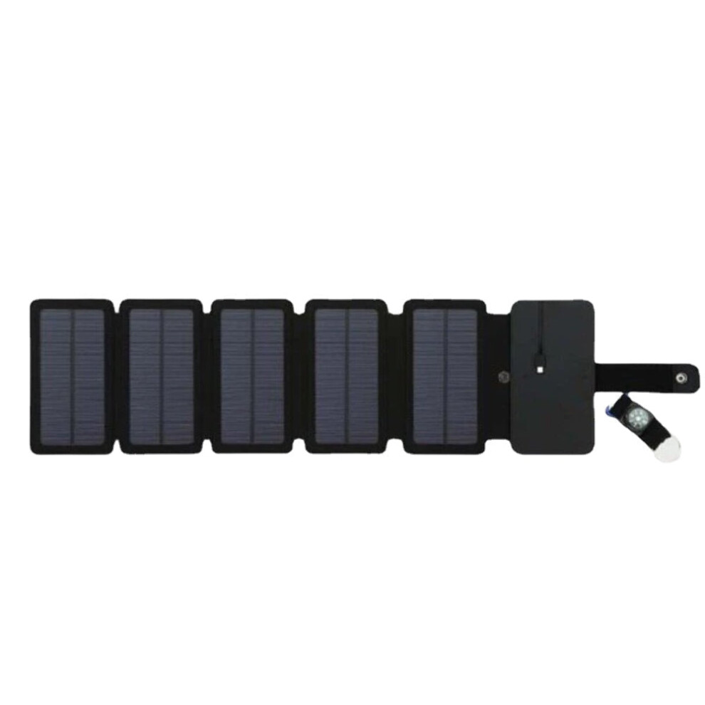 (5 Solar Slides) Sun Folding 10W Solar Cells Charger 5V 2.1A Usb Output Devices Portable Solar Panels For Smartphones Black 5284966001379