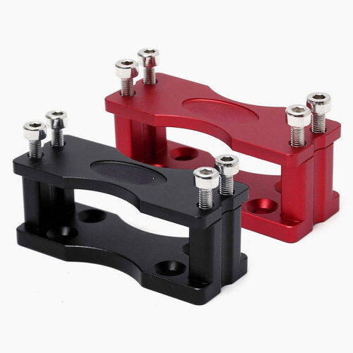 (Black) Black/Red CNC Aluminium Alloy Steering Gear Bracket 1