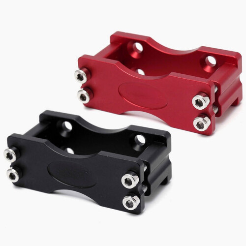(Red) Black/Red CNC Aluminium Alloy Steering Gear Bracket 2