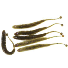 (A: brown) 6 Pcs Soft Fishing Lure 8cm PVC Artificial Worm Soft Bait Fish Wobblers Bass Carp Fishing Bait