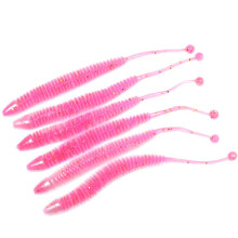 (B: pink) 6 Pcs Soft Fishing Lure 8cm PVC Artificial Worm Soft Bait Fish Wobblers Bass Carp Fishing Bait