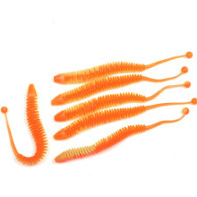 (C: orange) 6 Pcs Soft Fishing Lure 8cm PVC Artificial Worm Soft Bait Fish Wobblers Bass Carp Fishing Bait