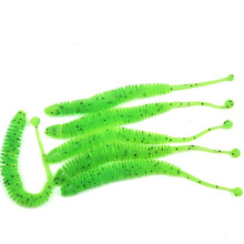 (F: green) 6 Pcs Soft Fishing Lure 8cm PVC Artificial Worm Soft Bait Fish Wobblers Bass Carp Fishing Bait