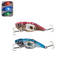 (Blue) VIB 80mm 32g Flash LED Light Bait Fishing Lure Light Electronic Fishing Lamp