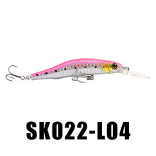 (Pink) 1PC 9g 80mm 0-1.5m Depth Minnow Fishing Lure BKK Hooks Fishing Hard Baits