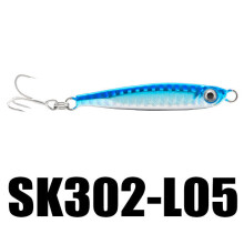 (L05) 1PC 21g 65mm Jigging Fishing Lure Metal Sinking Spoon Fishing Baits 3D Eyes