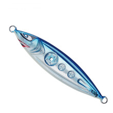 (Blue) 1PSC Hollow-out Luminous 3D Fishing Lure Popper Topwater Swim Crankbait Artificial Hard Bait