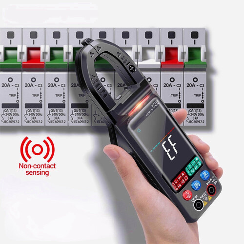 (Black) Digital Clamp Voltage Tester 6000 Counts DC/AC Current 400A Amp Multimeter 2