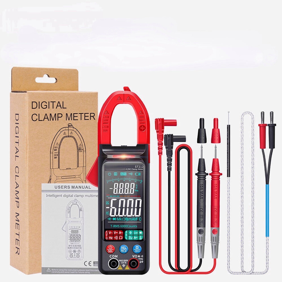 (Red) Digital Clamp Voltage Tester 6000 Counts DC/AC Current 400A Amp Multimeter