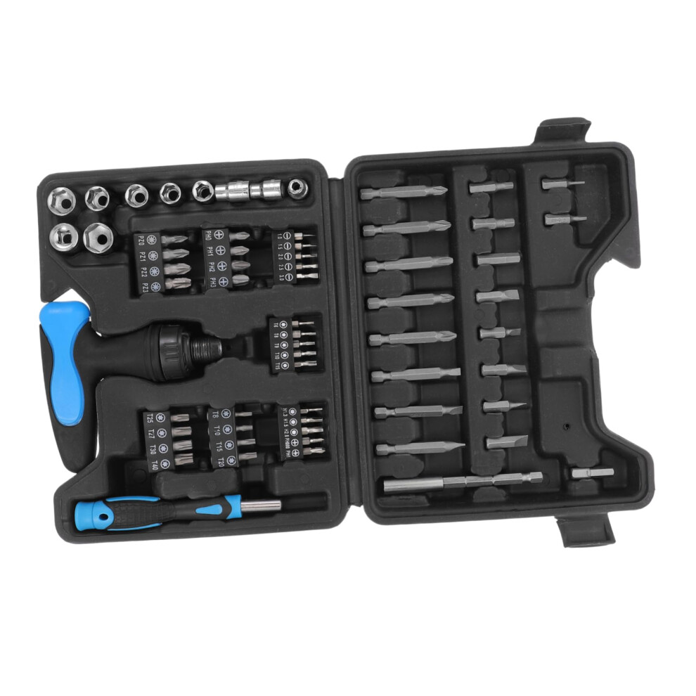 Car Maintenance Tool Set 63-Piece Ratcheting Screwdriver Set, Bit, Nut Driver, Socket Wrench Set 6482260412955